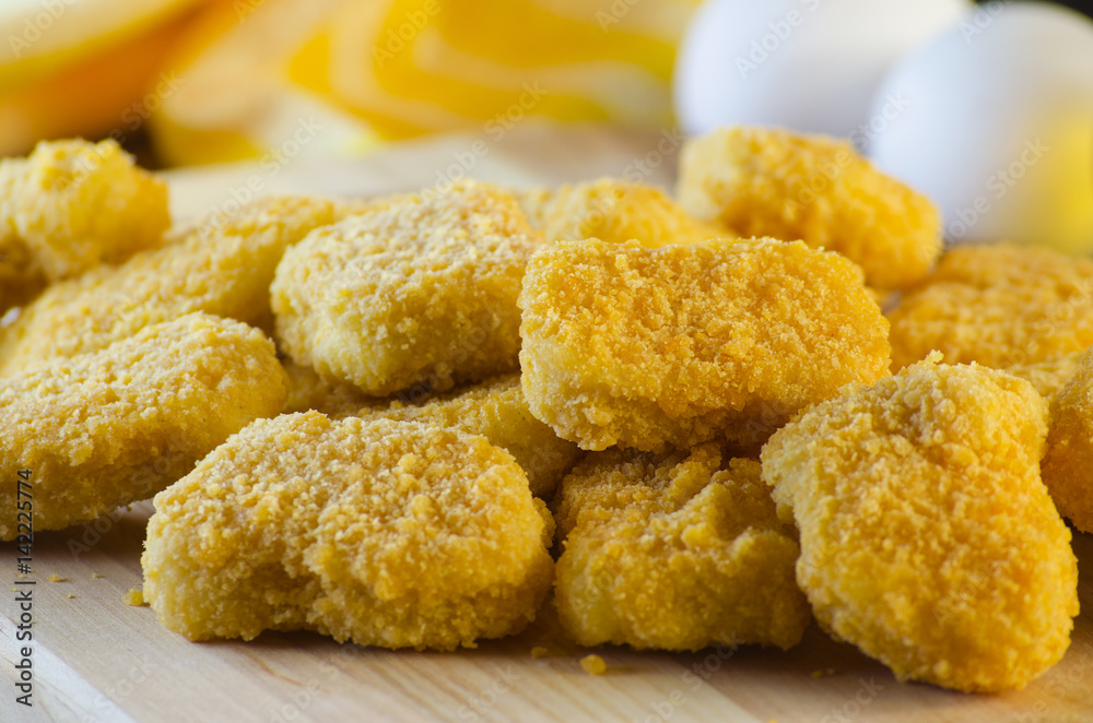 Raw chicken nuggets Raw chicken nuggets