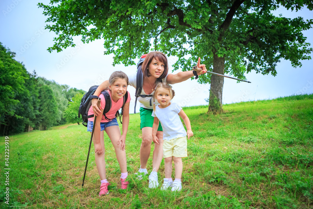 Fototapeta premium the hiking family