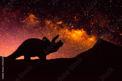 Fototapeta Naklejka Na Ścianę i Meble -  dinosaur on beauty milky background