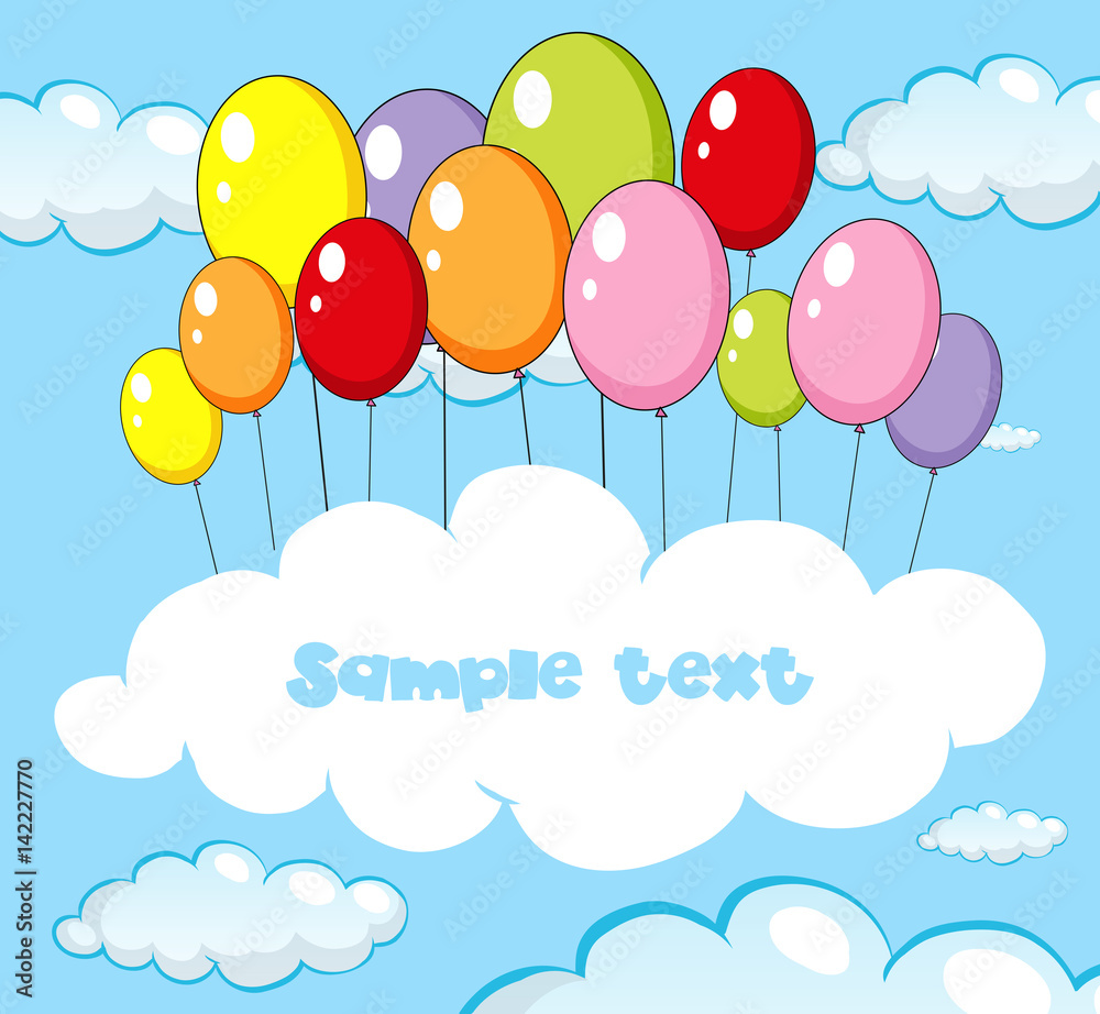 Text space with balloons in sky Text space with balloons in sky