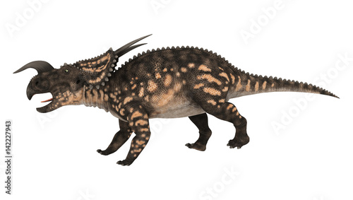 3D Rendering Dinosaur Einiosaurus on White