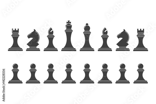 Silhouettes of chess pieces