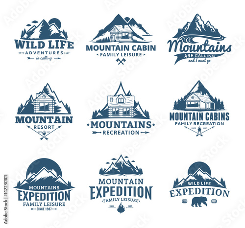 Mountain and outdoor recreation logo