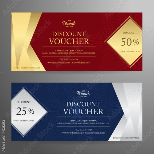 Foto Elegant gift voucher or gift card or coupon template for discount or complimenta