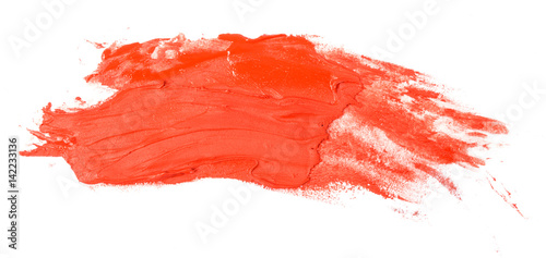 Red oil paint on white background