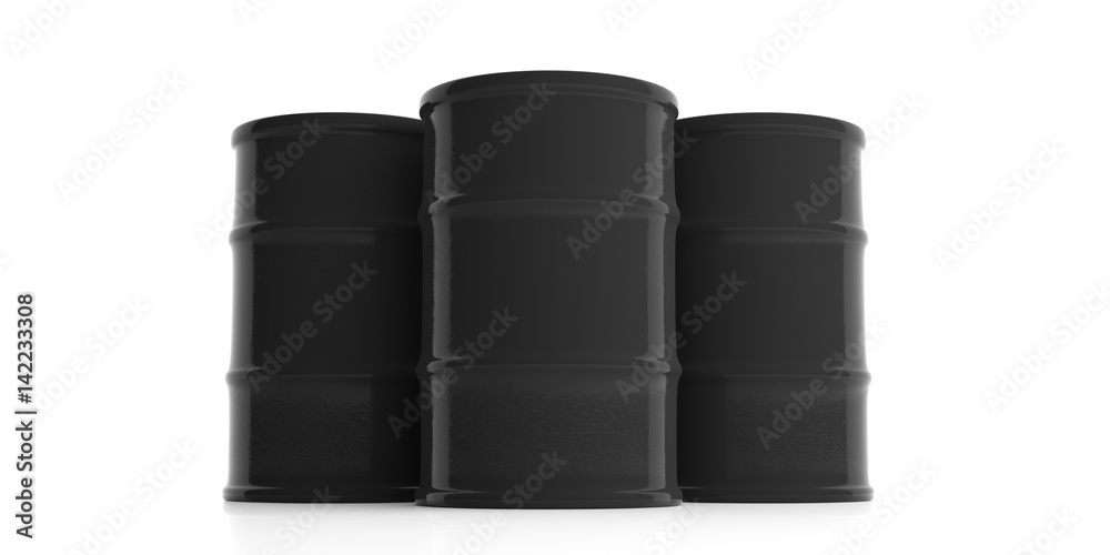 Oil barrels on white background. 3d illustration Oil barrels on white background. 3d illustration