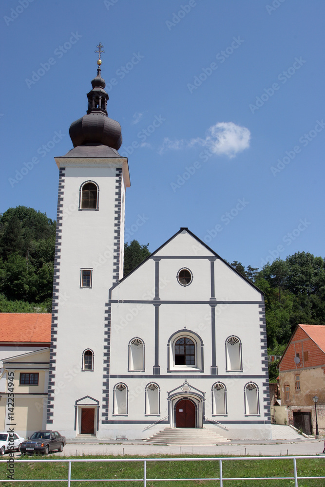 Obraz premium Parish Church of Saint Nicholas in Hrvatska Kostajnica, Croatia 