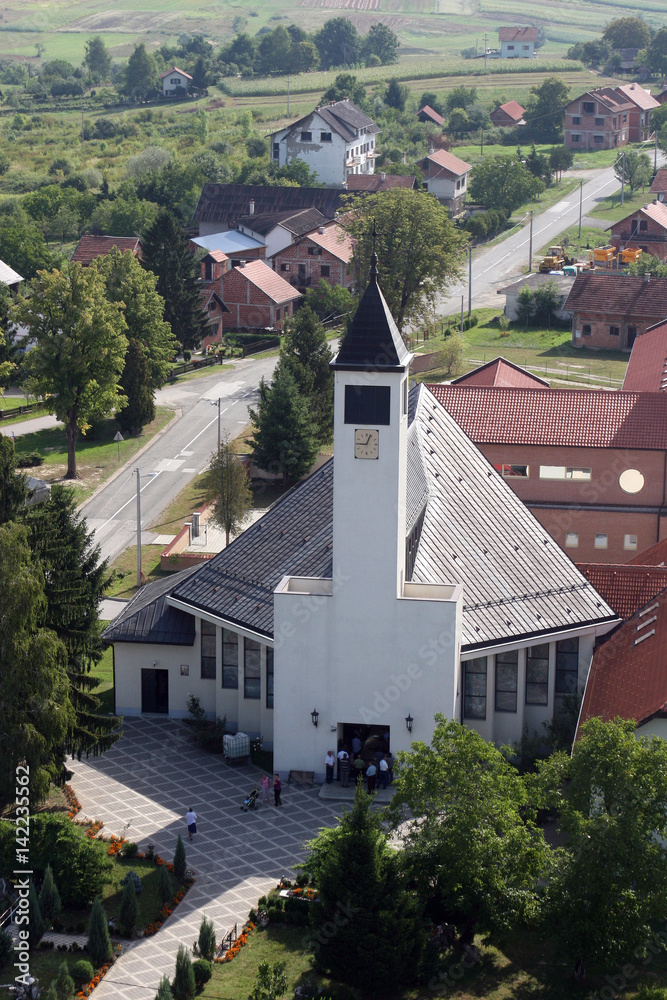 Parish Church of Saint Anthony of Padua in Lasinja, Croatia on July 10, 2007.