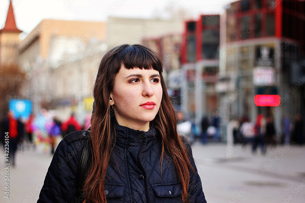 Portrait of a beautiful dreamy girl.