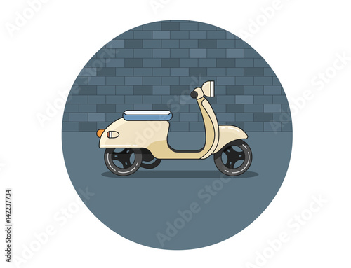 Vector flat icon of scooter 