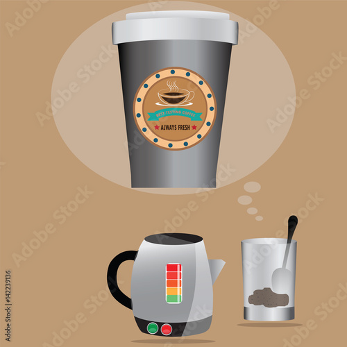 Think big,instant coffee - Illustration