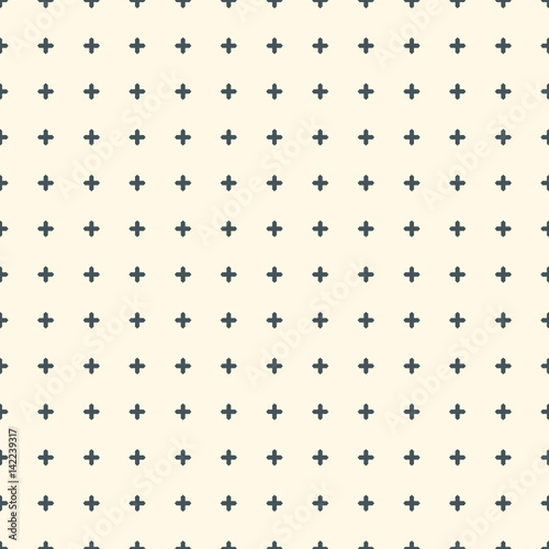 Minimalist abstract background. Simple modern print with crosses. Seamless pattern with geometric figures.