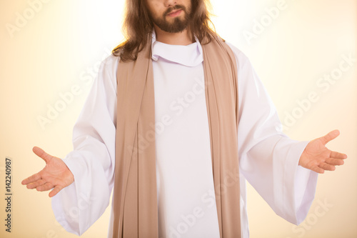 Obraz na plátně Resurrected Messiah with arms open