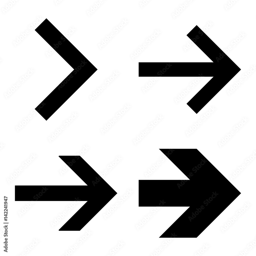 Right Arrow icon set. Flat symbol collection. Vector pictograms. Right Arrow icon set. Flat symbol collection. Vector pictograms.
