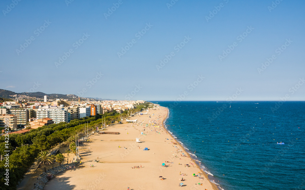 Beaches, coast in Calella. Catalonia. Spain