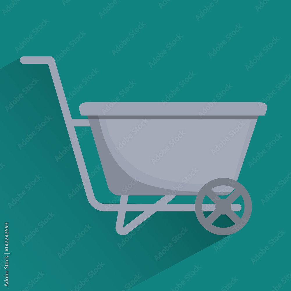 wheelbarrow icon over green background. colorful design. gardening equipment concept. vector illustration wheelbarrow icon over green background. colorful design. gardening equipment concept. vector illustration