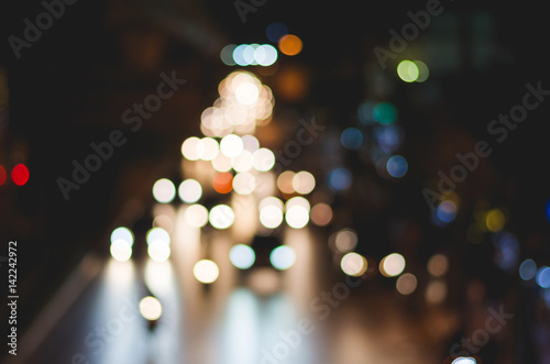 blur boke of car on the road. blur trafic at night.