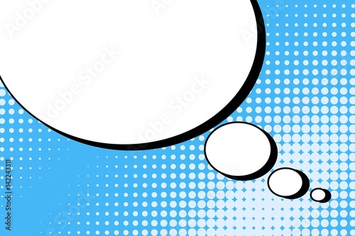 Abstract creative concept vector comic pop art style blank, layout template with clouds beams and isolated dots background. For sale banner, empty speech bubble set, illustration halftone book design.