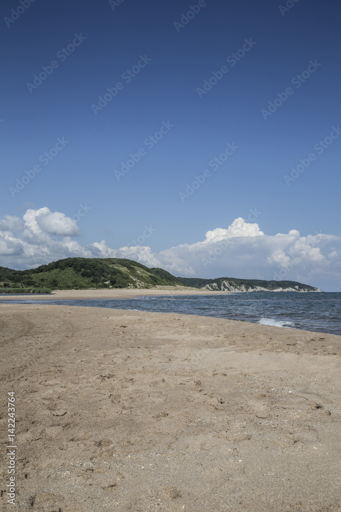 Empty sandy beach of an island