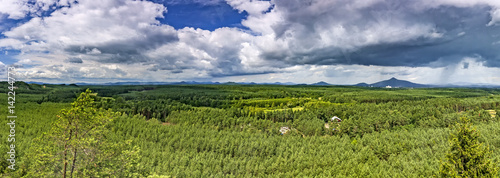 Summer panoramic view of the countryside Ralsko