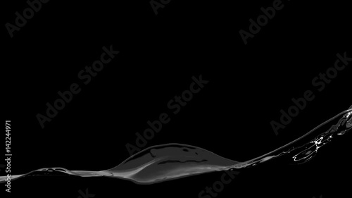 Water splashes filling the screen on a black background with alpha matte