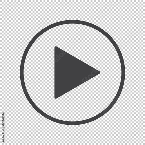 Play vector icon on transparency background