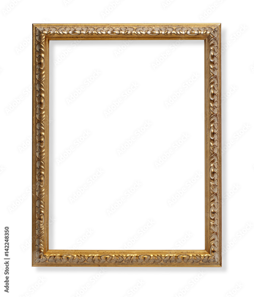 Fototapeta premium golden frame on white