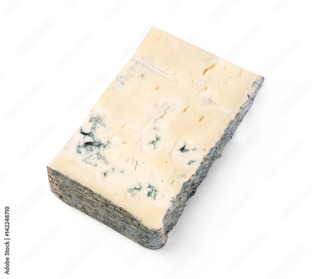 blue cheese isolated on white.