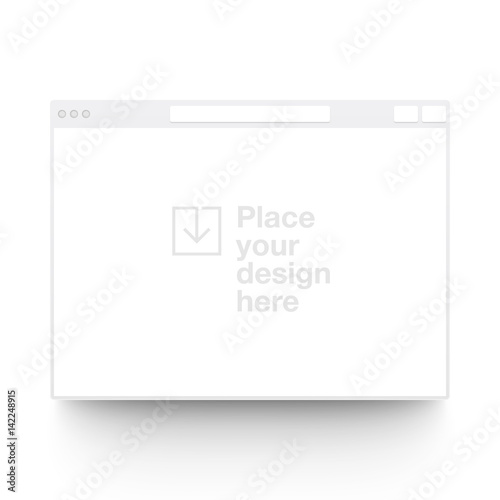 White vector clay render browser mock up.
