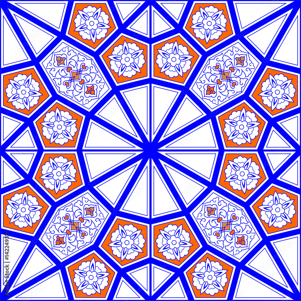 mosaic tile pattern,islamic motif