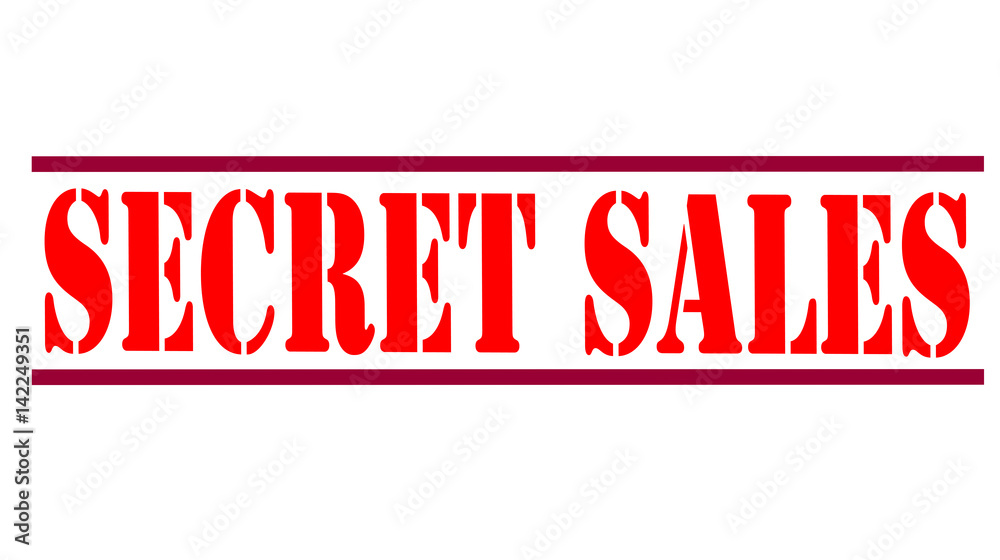 SECRET SALES red stamp on white SECRET SALES red stamp on white