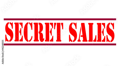 SECRET SALES red stamp on white