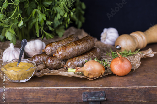 Canvastavla Homemade sausage of beef and venison