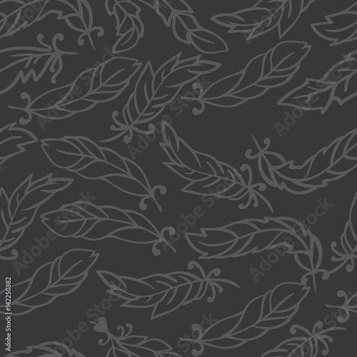 Feather doodle pattern