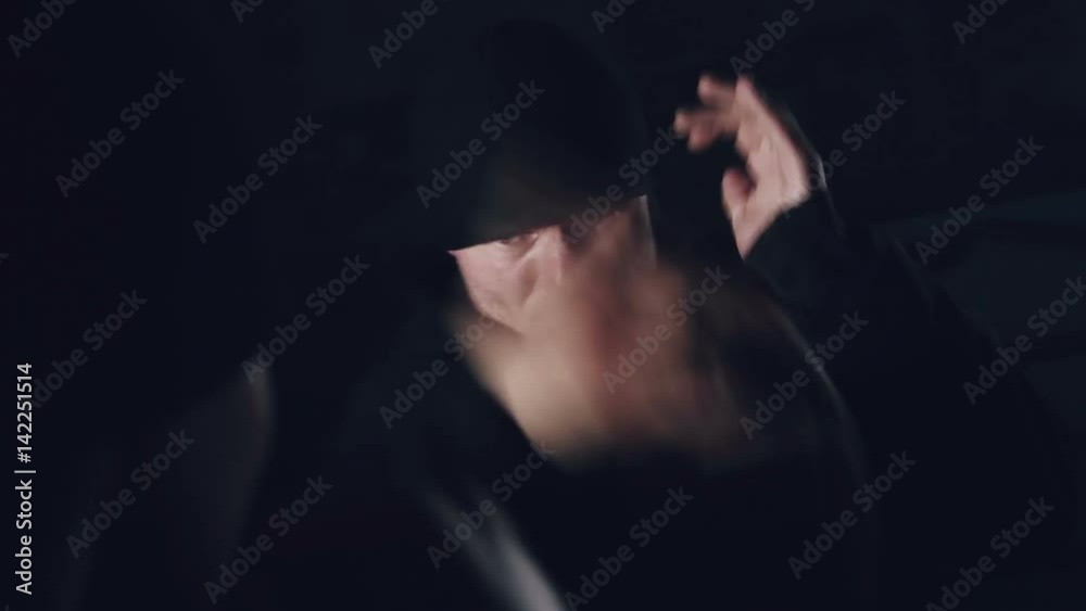 Boxer in Dark Throwing Flurry of Fast Punches - sparring throwing combinations Boxer in Dark Throwing Flurry of Fast Punches - sparring throwing combinations