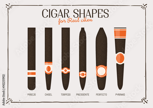 Different cigar shapes and sizes photo