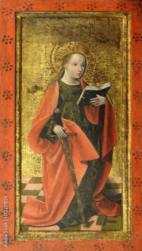 St. Catherine of Alexandria, the altarpiece from the parish church of St. Vitus in Vrbovec, exhibited in Museum of Arts and Crafts in Zagreb, on February 17, 2015.