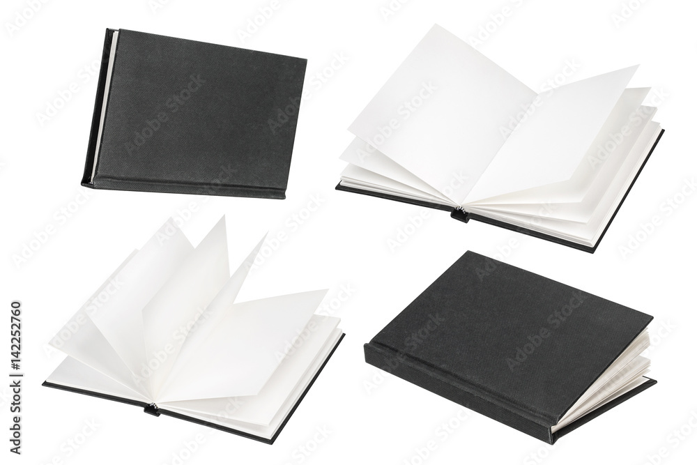 Empty black book mock up isolated on white background Empty black book mock up isolated on white background