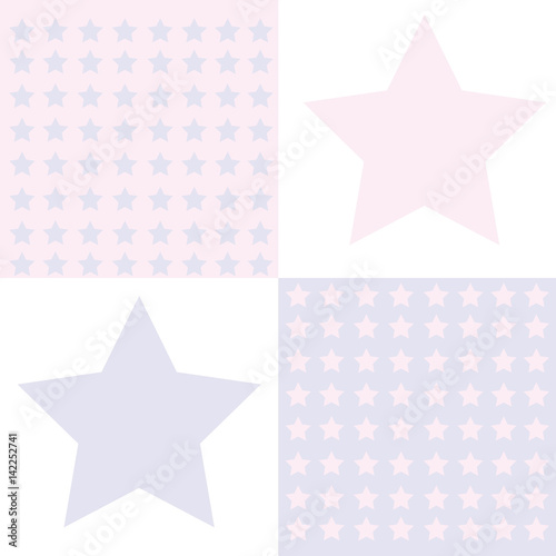 Patrón de estrellas rosas y moradas