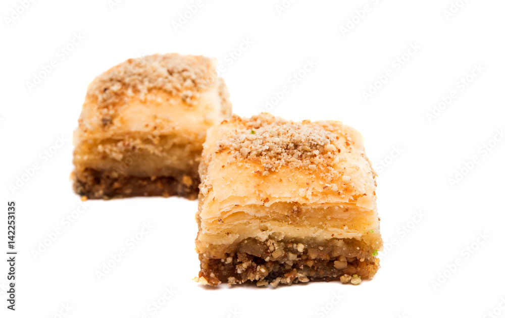 Honey baklava isolated Honey baklava isolated