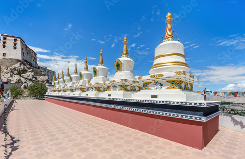 Beautiful Stupas at Thiksey Gompa - Ladakh, Jammu and Kashmir, India photo