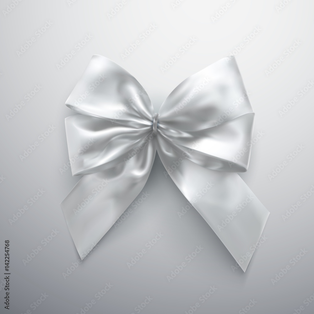 Naklejka premium White Bow And Ribbons.