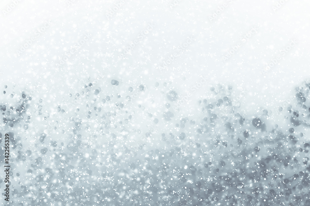 Abstract silver background with white particles. Round bokeh or glitter lights. Design template Abstract silver background with white particles. Round bokeh or glitter lights. Design template
