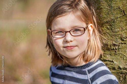 Girls outdor with glasses 