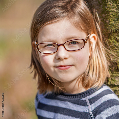 Girls outdor with glasses