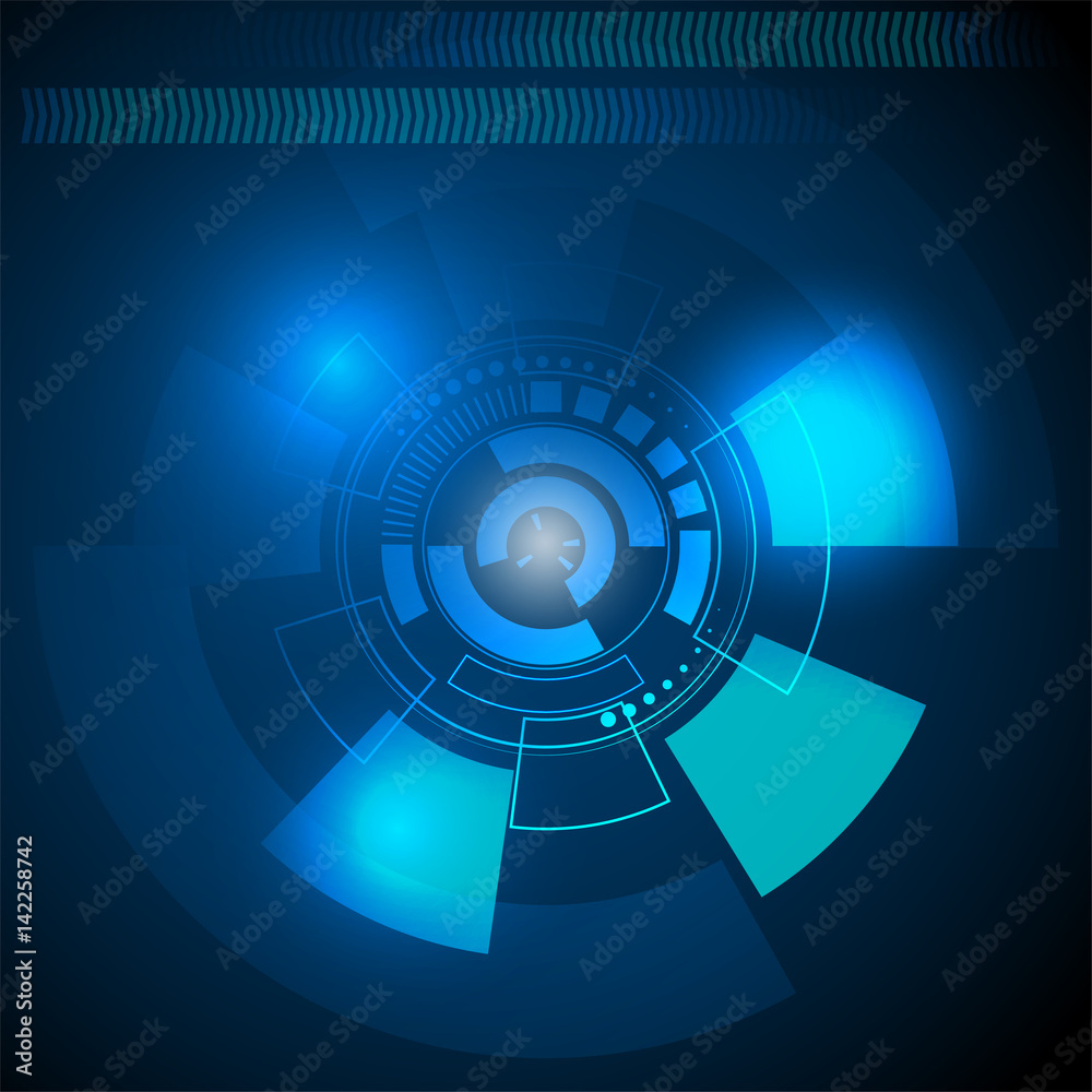 Light blue circle technology textured background