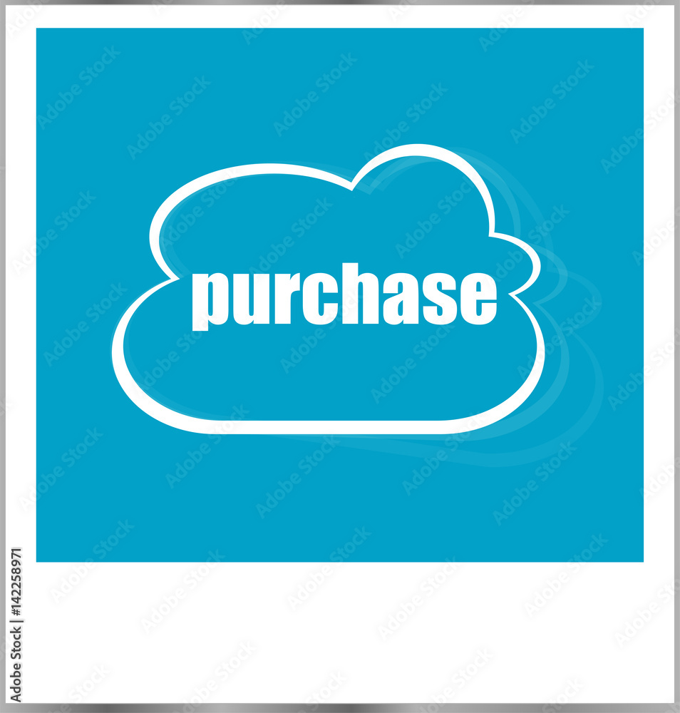 purchase word business concept, photo frame isolated on white purchase word business concept, photo frame isolated on white