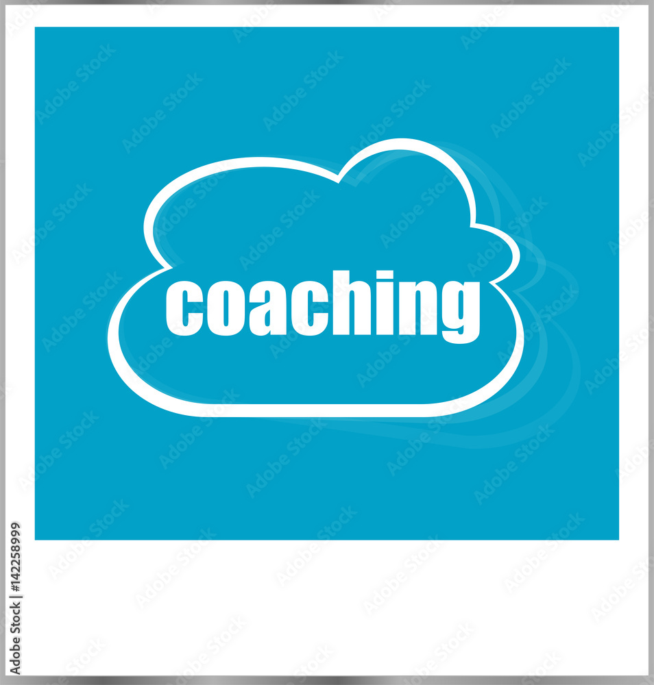 coaching word business concept, photo frame isolated on white coaching word business concept, photo frame isolated on white