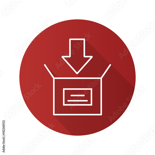 Box packing flat linear long shadow icon