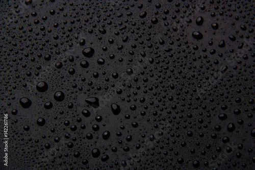 Drops of water on a black background.